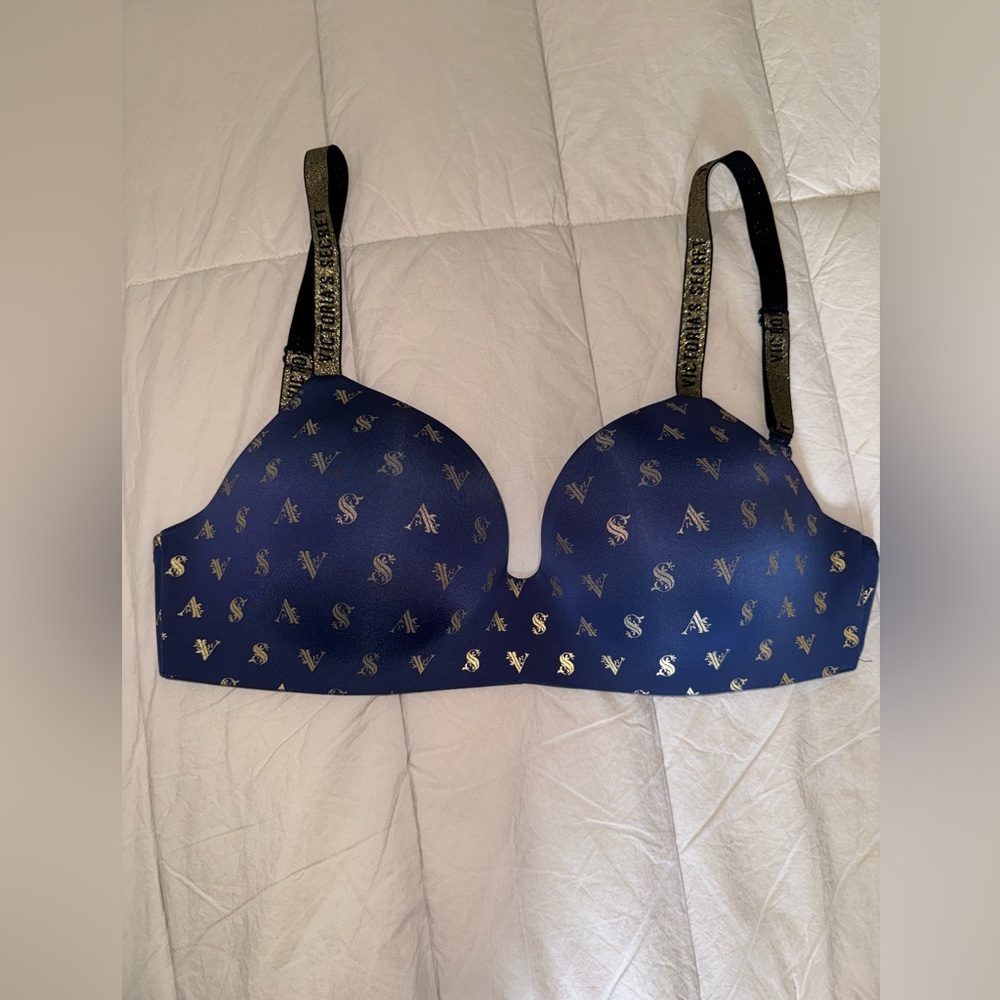 Victoria's Secret Midnight Blue Bra with Metallic Highlights